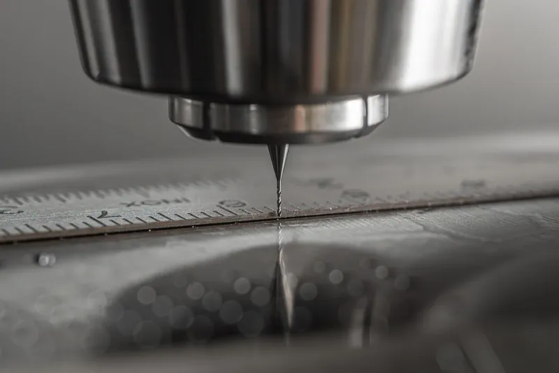 Close-up of a CNC spindle machining metal