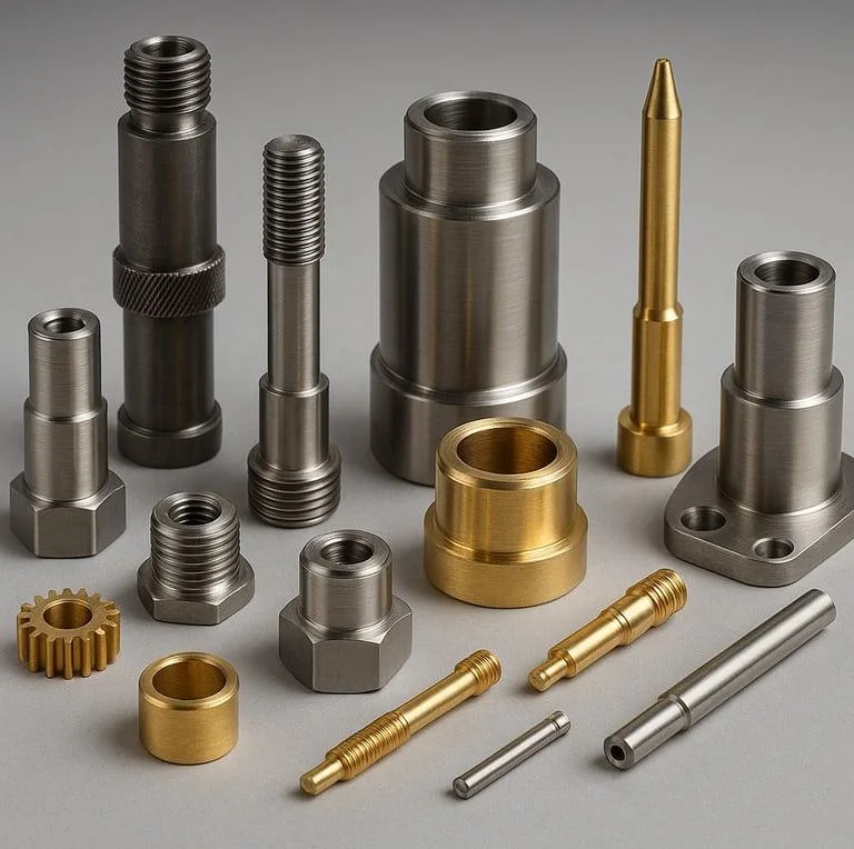 Machined housings and turned components in steel and brass
